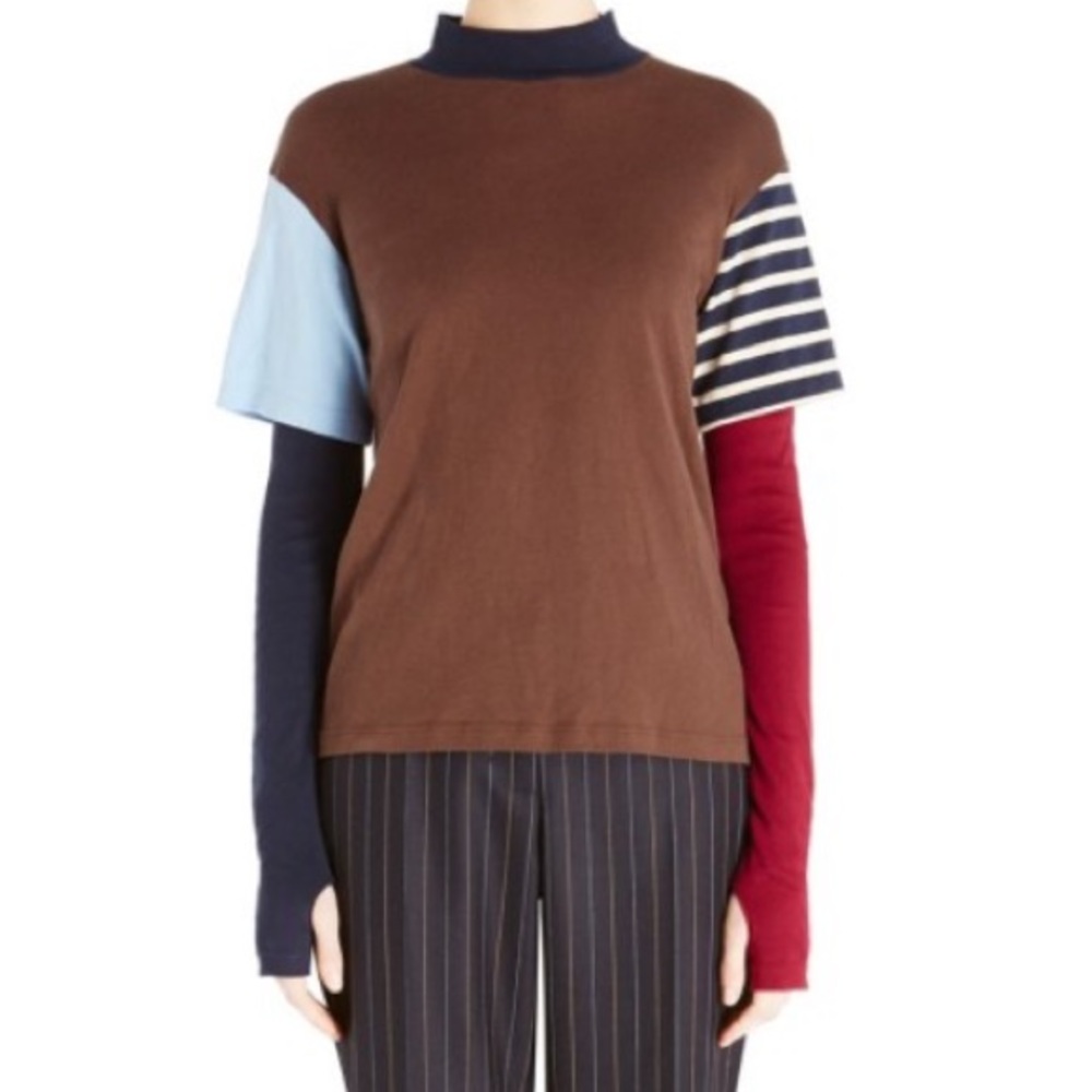 Jaquemus Mock Neck Long Sleeve 'Le Double T Shirt'